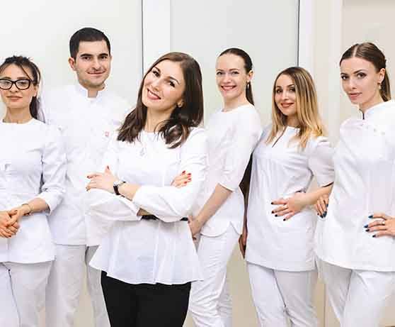Dental team smiling