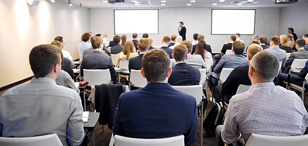 Group of people at a presentation