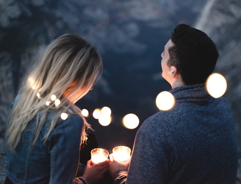 smiling people on a date 