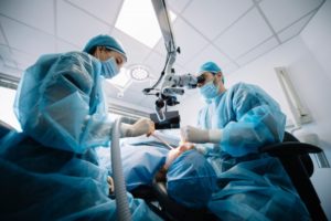 a person receiving an oral surgery