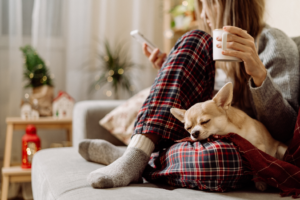 a person relaxing during the holiday season 