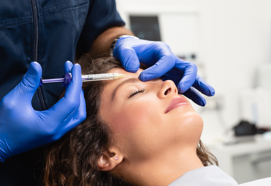 Woman receiving BOTOX injection